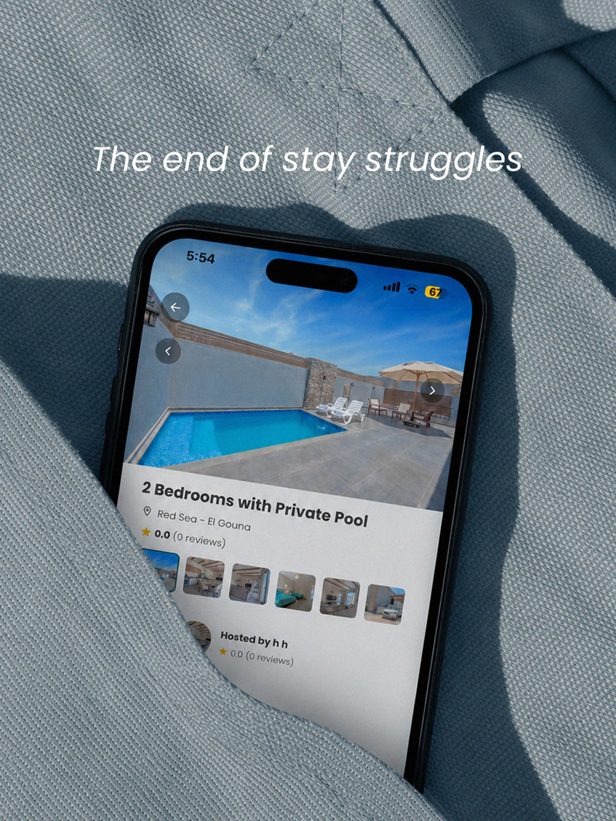 The end of stay struggles — a listing with a private pool on the app