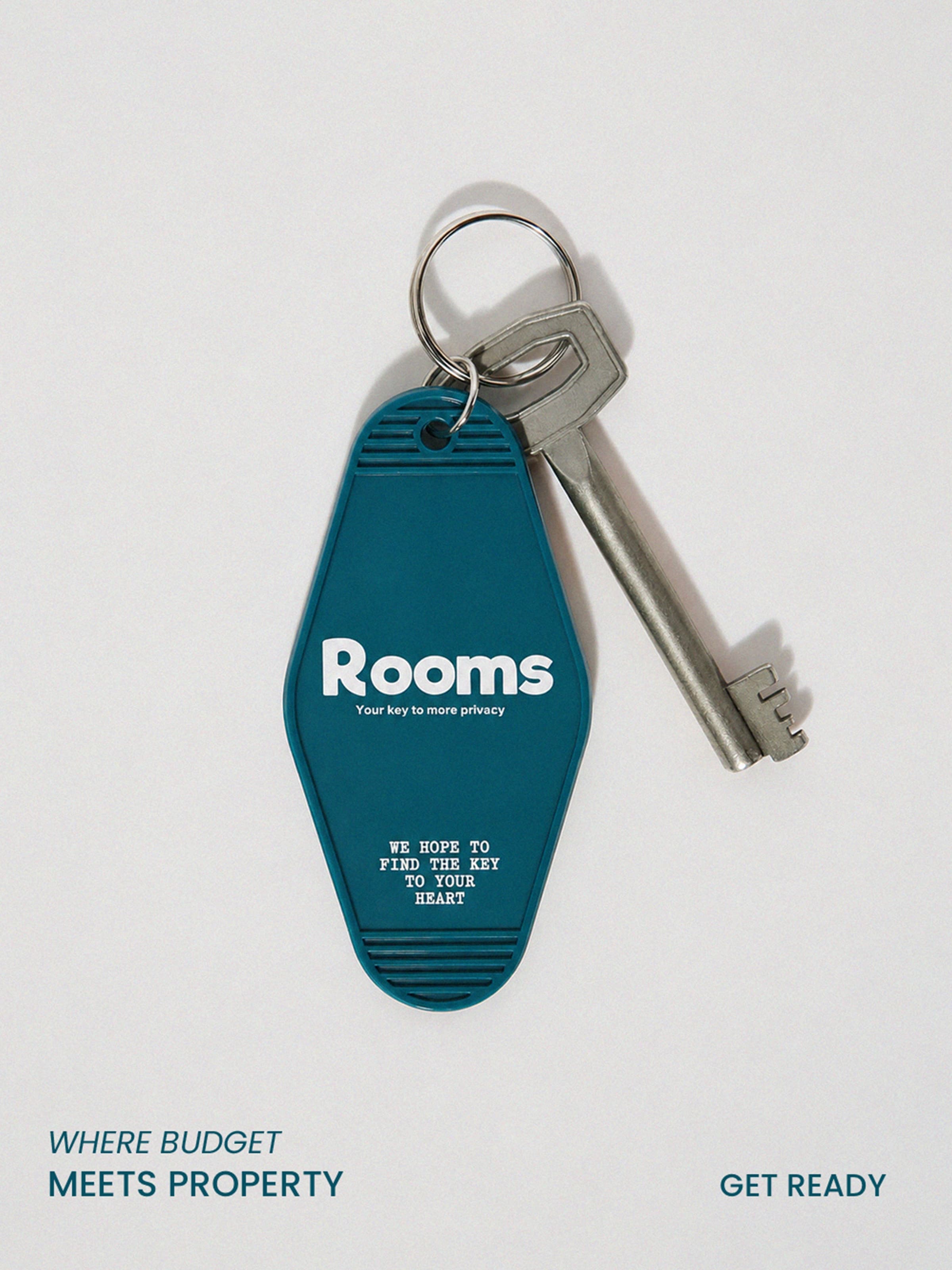 Rooms key tag and key — where budget meets property