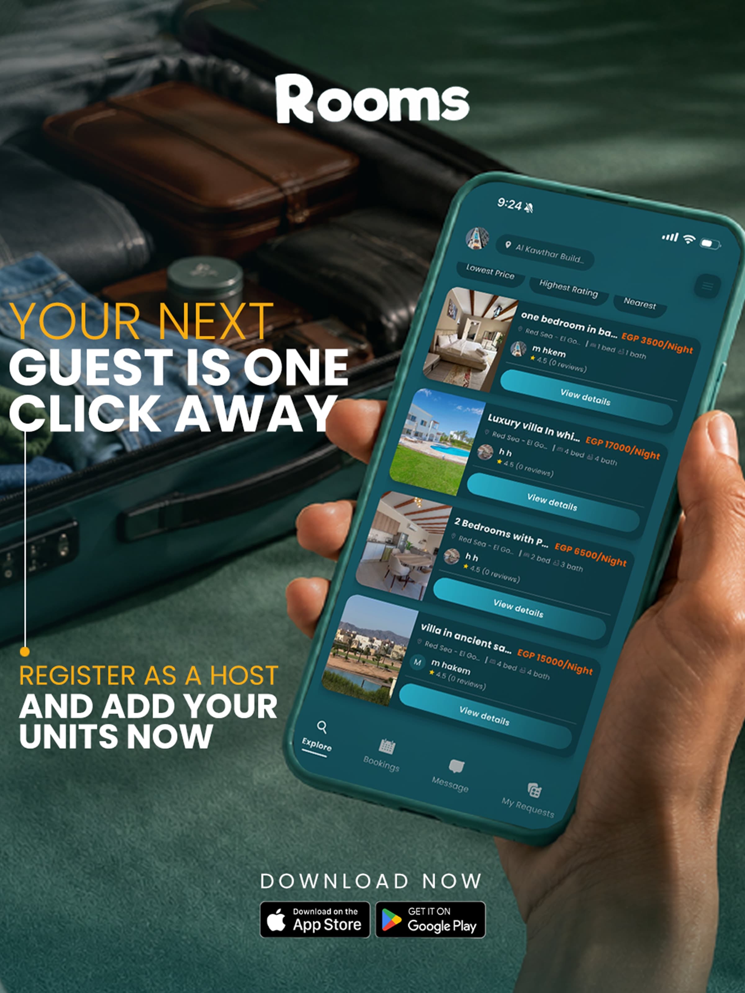 Your next guest is one click away — register as a host